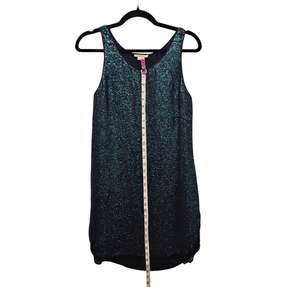 0006 Renzo + Kai Sequin Shift Dress Green Teal Black Mermaid Festival Size XS - Picture 13 of 14